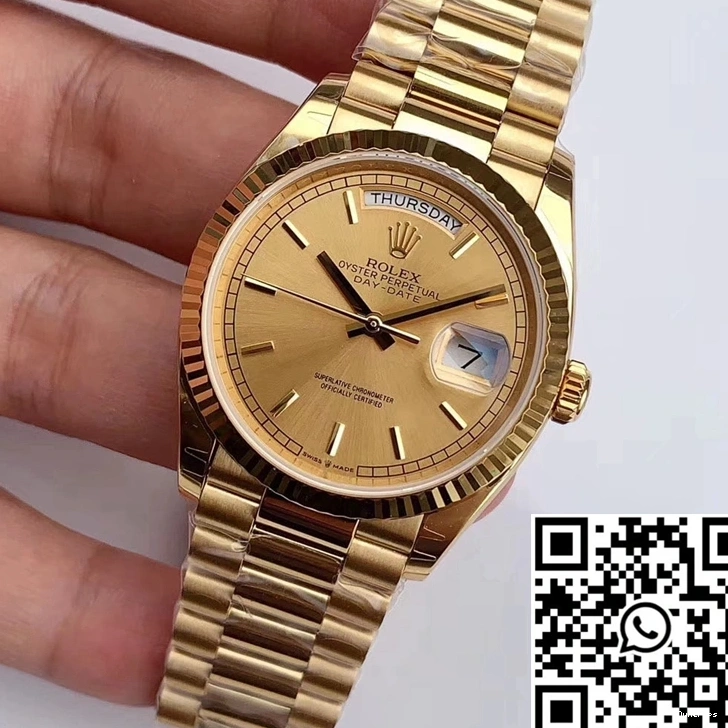Rolex Yellow Champagne EW M128238-0045 Day-Date Factory Gold Dial 0207